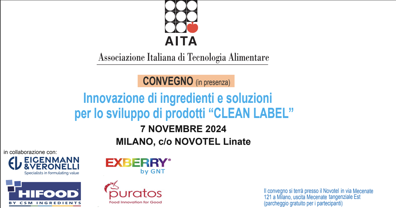  Innovazione di ingredienti e soluzioni per lo sviluppo di prodotti “CLEAN LABEL” 